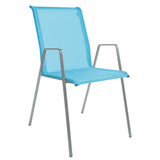 Schaffner Luzern Fauteuil repas empilable Gris Argent 78 Turquoise 58 