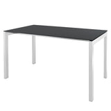 Schaffner Luzern table repas 160x90cm Blanc 90 Anthracite 77 
