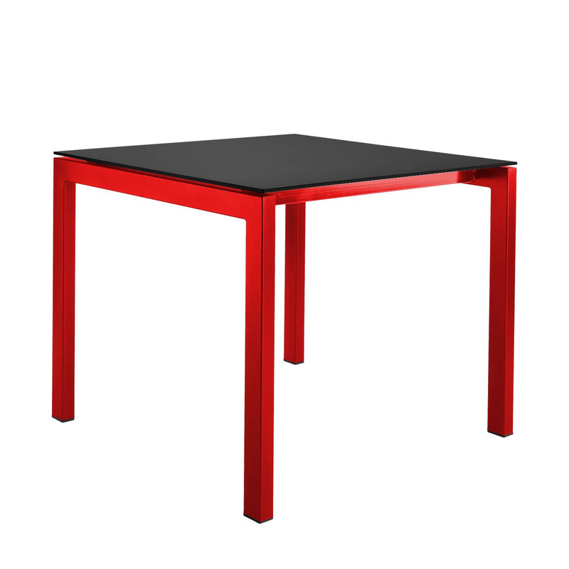 Schaffner Luzern table repas 80x80cm Rouge 30 Anthracite 77 