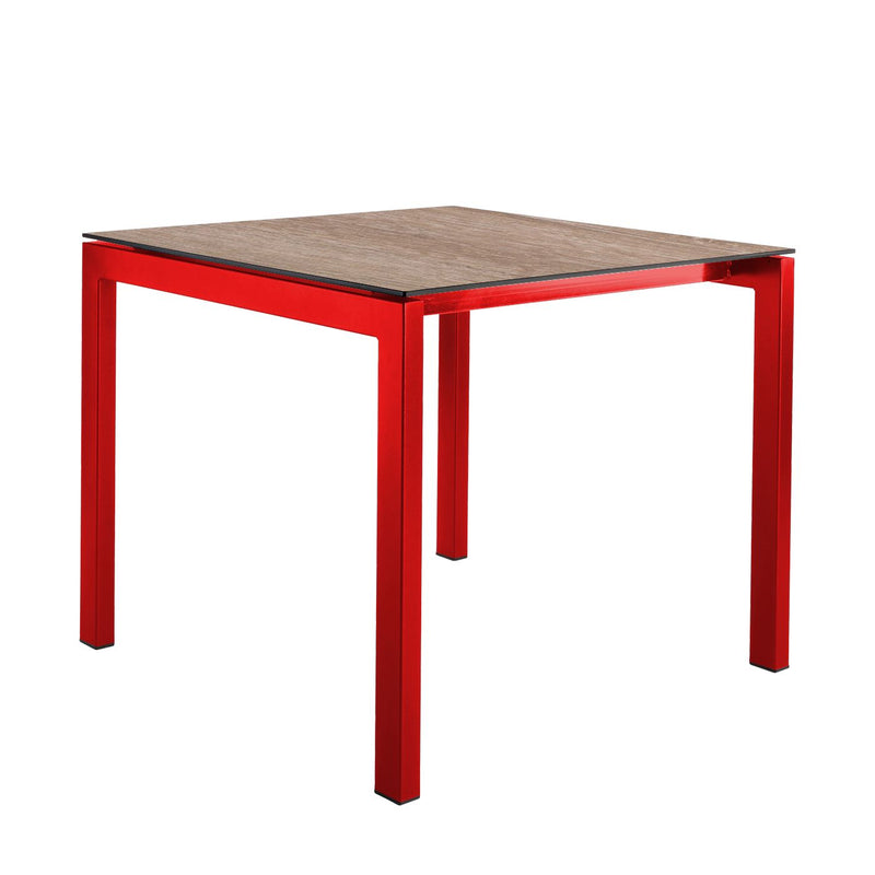 Schaffner Luzern table repas 80x80cm Rouge 30 Déco Chêne de 