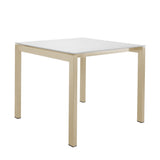 Schaffner Luzern table repas 80x80cm Sable Pastel 15 Blanc 90 