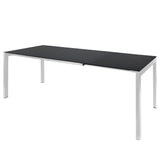 Schaffner Luzern table repas extensible 140/200x80cm Blanc 90 Anthracite 77 