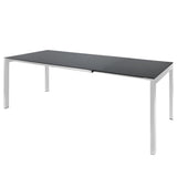 Schaffner Luzern table repas extensible 140/200x80cm Blanc 90 Graphite 73 