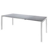 Schaffner Luzern table repas extensible 140/200x80cm Blanc 90 Gris Argent 78 