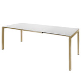 Schaffner Luzern table repas extensible 140/200x80cm Marron Pastel 83 Blanc 90 