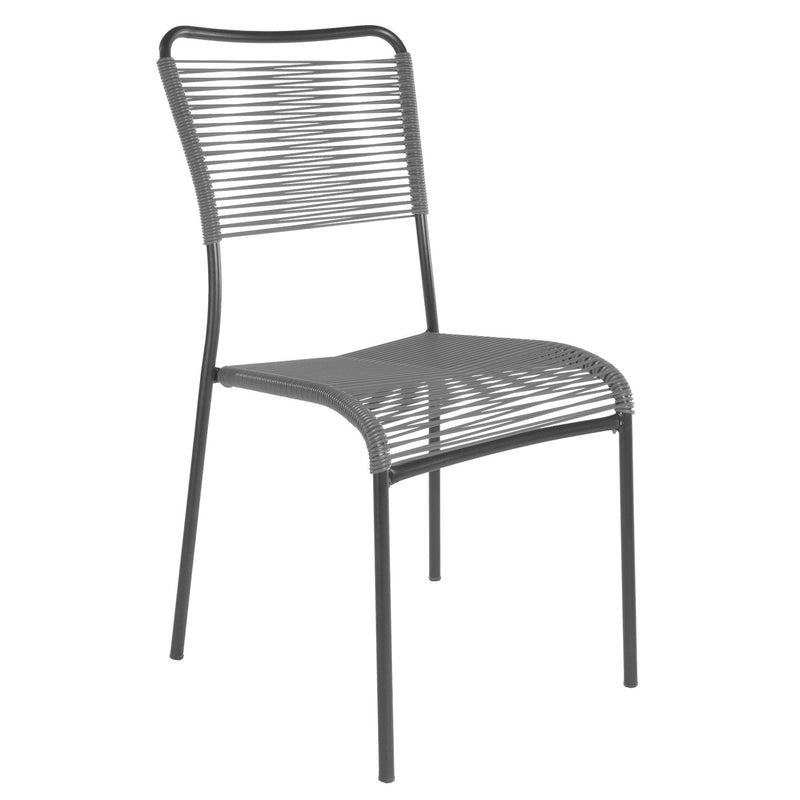 Schaffner Mendrisio Chaise Spaghetti empilable Antracite 77 Gris Argent 78 