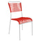 Schaffner Mendrisio Chaise Spaghetti empilable Blanc 90 Rouge 30 