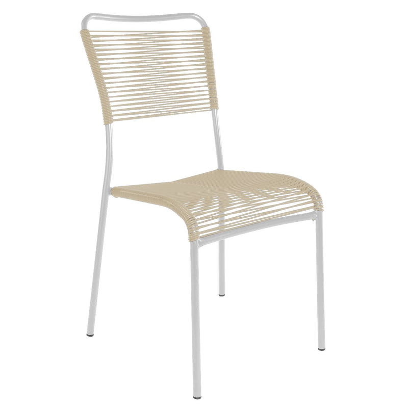 Schaffner Mendrisio Chaise Spaghetti empilable Blanc 90 Sable pastel 15 