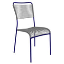 Schaffner Mendrisio Chaise Spaghetti empilable Bleu 53 Gris Argent 78 