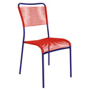 Schaffner Mendrisio Chaise Spaghetti empilable Bleu 53 Rouge 30 