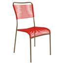 Schaffner Mendrisio Chaise Spaghetti empilable Champagne 85 Rouge 30 