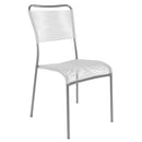Schaffner Mendrisio Chaise Spaghetti empilable Gris Argent 78 Blanc 90 
