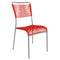 Schaffner Mendrisio Chaise Spaghetti empilable Gris Argent 78 Rouge 30 