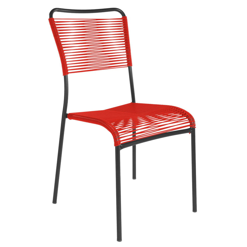 Schaffner Mendrisio Chaise Spaghetti empilable Noir 91 Rouge 30 