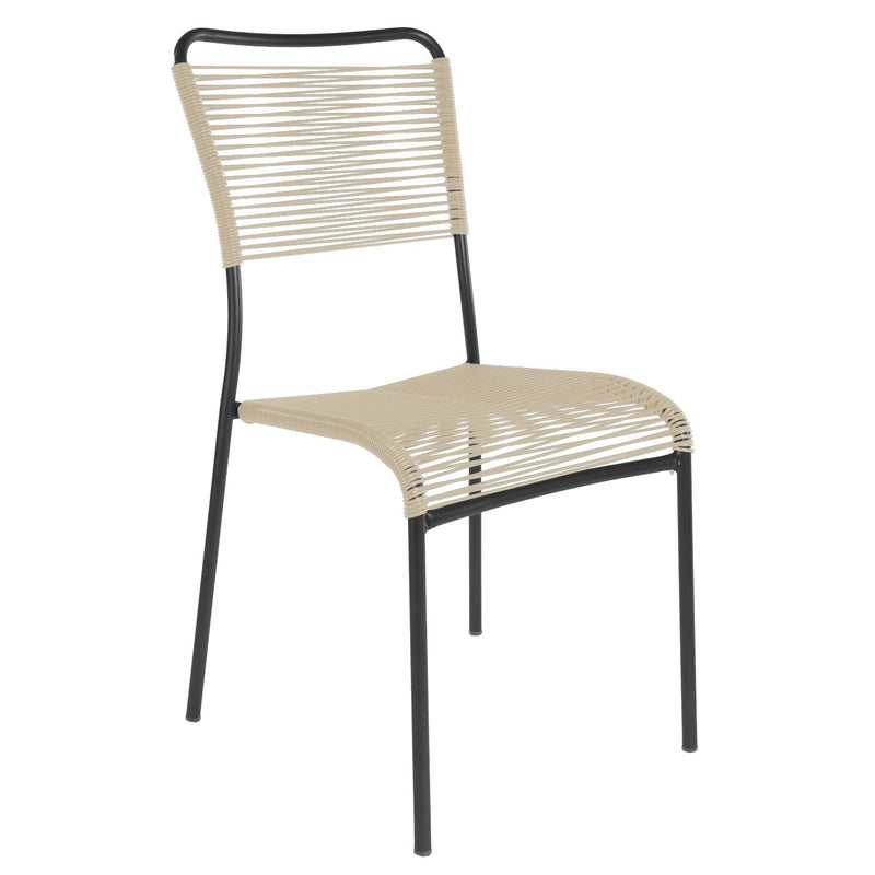 Schaffner Mendrisio Chaise Spaghetti empilable Noir 91 Sable pastel 15 