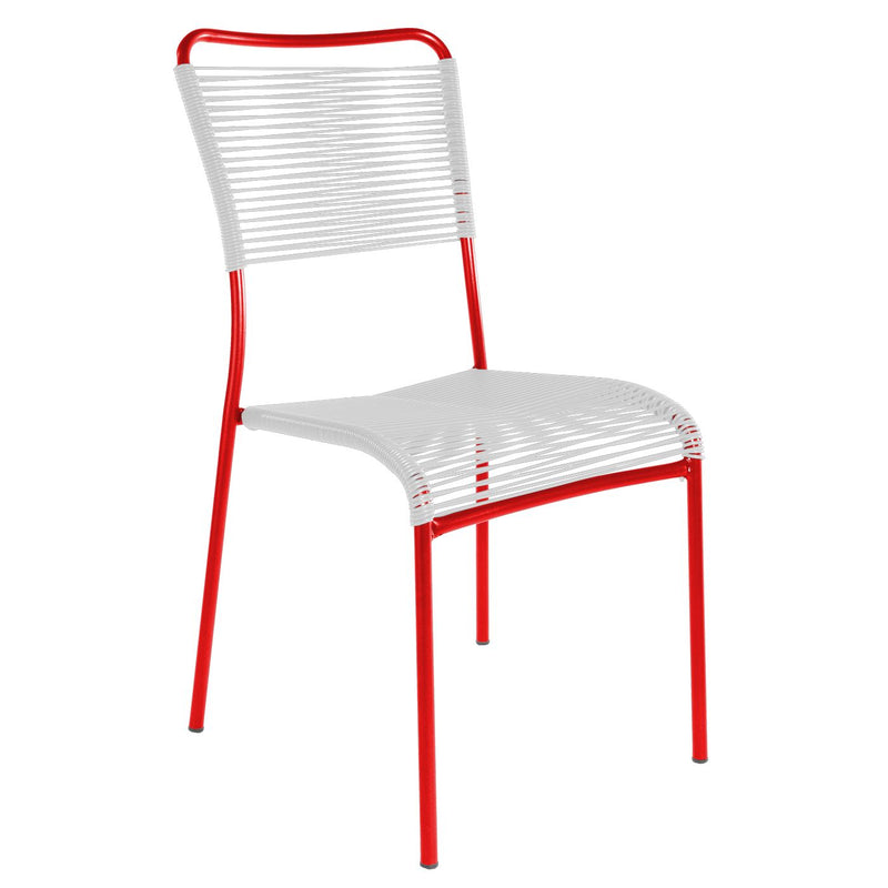 Schaffner Mendrisio Chaise Spaghetti empilable Rouge 30 Blanc 90 