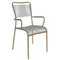 Schaffner Mendrisio Fauteuil repas Spaghetti Champagne 85 Gris Argent 78 