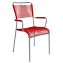 Schaffner Mendrisio Fauteuil repas Spaghetti Gris Argent 78 Rouge 30 