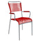 Schaffner Mendrisio Fauteuil repas Spaghetti Gris Argent 78 Rouge 30 