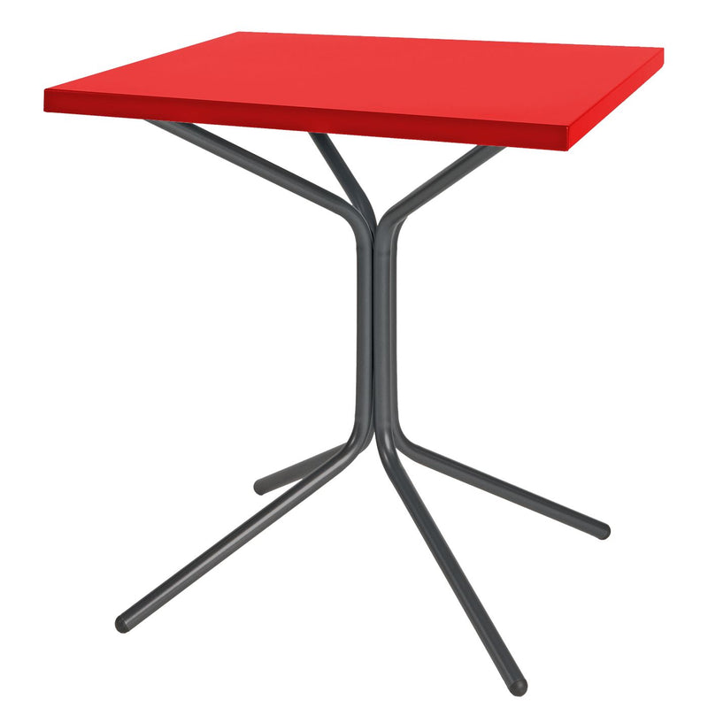 Schaffner PIX Table bistrot rabattable 70x70cm Anthracite 77 Rouge 30 