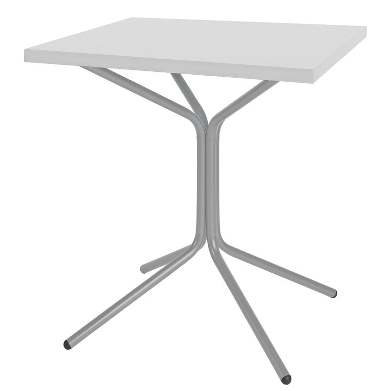 Schaffner PIX Table bistrot rabattable 70x70cm Gris Argent 78 Blanc 90 