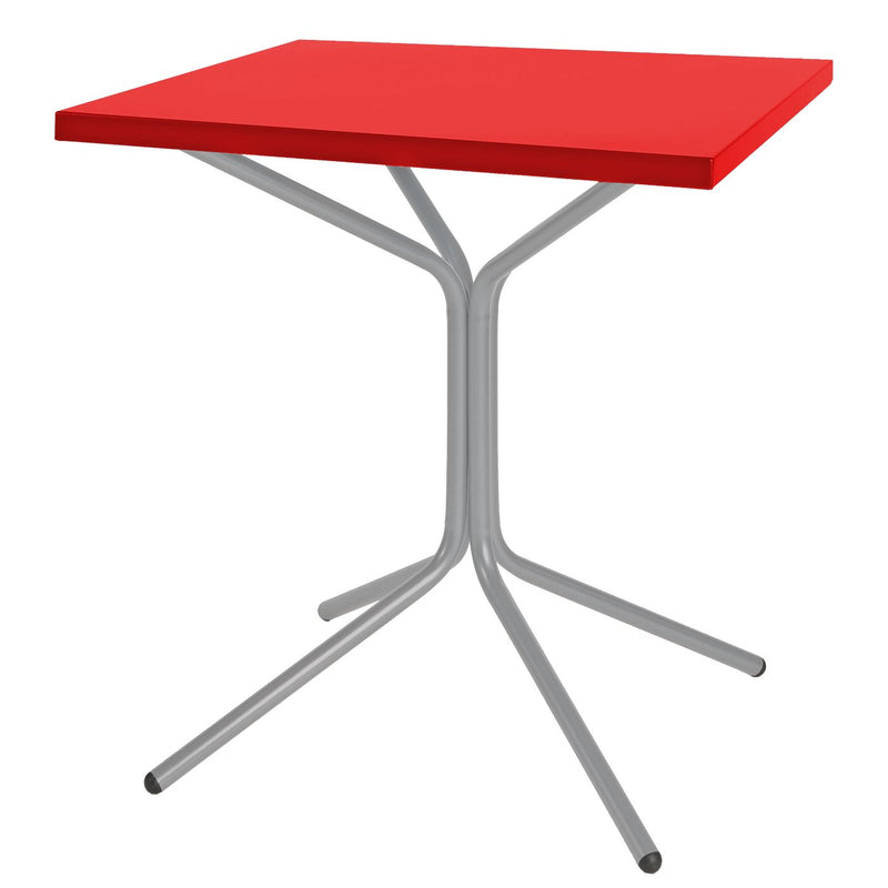 Schaffner PIX Table bistrot rabattable 70x70cm Gris Argent 78 Rouge 30 