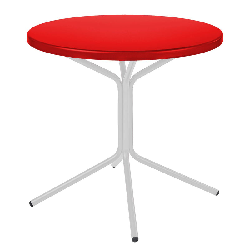 Schaffner PIX Table bistrot rabattable Ø54cm Blanc 90 Rouge 30 
