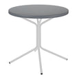 Schaffner PIX Table bistrot rabattable Ø80cm Blanc 90 Gris Argent 78 
