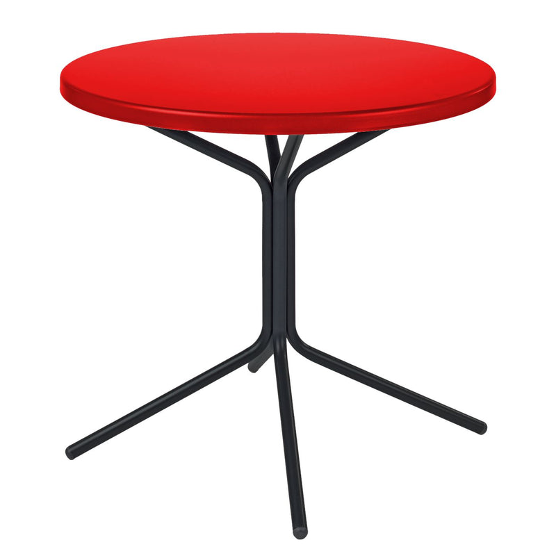 Schaffner PIX Table bistrot rabattable Ø80cm Noir 91 Rouge 30 