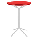 Schaffner PIX Table haute bistrot rabattable Ø60cm Blanc 90 Rouge 30 
