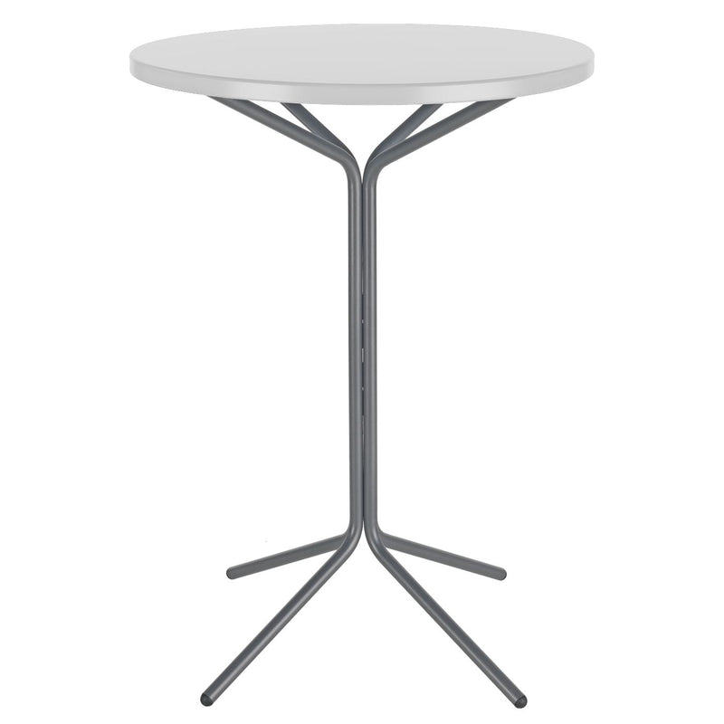 Schaffner PIX Table haute bistrot rabattable Ø80cm Graphite 73 Blanc 90 