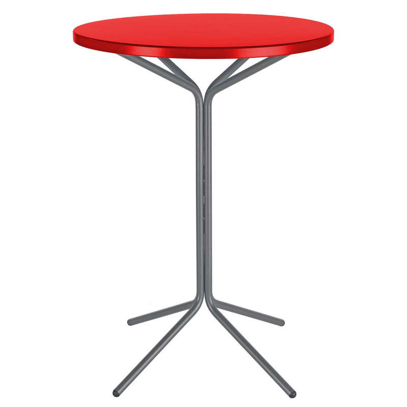 Schaffner PIX Table haute bistrot rabattable Ø80cm Graphite 73 Rouge 30 