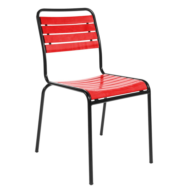 Schaffner Rigi chaise à lattes Noir 91 Rouge 30 