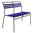 Schaffner Säntis Banc à lattes 2 places sans accoudoirs Antracite 77 Bleu 53 