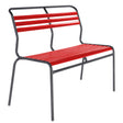 Schaffner Säntis Banc à lattes 2 places sans accoudoirs Antracite 77 Rouge 30 