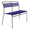 Schaffner Säntis Banc à lattes 2 places sans accoudoirs Graphite 73 Bleu 53 