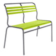Schaffner Säntis Banc à lattes 2 places sans accoudoirs Graphite 73 Vert Clair 63 