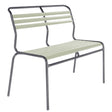 Schaffner Säntis Banc à lattes 2 places sans accoudoirs Graphite 73 Vert pastel 64 