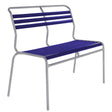 Schaffner Säntis Banc à lattes 2 places sans accoudoirs Gris Argent 78 Bleu 53 