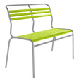 Schaffner Säntis Banc à lattes 2 places sans accoudoirs Gris Argent 78 Vert Clair 63 