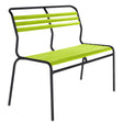 Schaffner Säntis Banc à lattes 2 places sans accoudoirs Noir 91 Vert Clair 63 