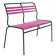 Schaffner Säntis Banc à lattes 2 places sans accoudoirs Vert Sapin 66 Rose 41 