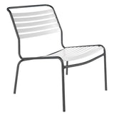 Schaffner Säntis Chaise basse à lattes Anthracite 77 Blanc 90 