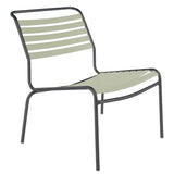 Schaffner Säntis Chaise basse à lattes Anthracite 77 Vert pastel 64 