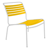 Schaffner Säntis Chaise basse à lattes Blanc 90 Jaune 11 
