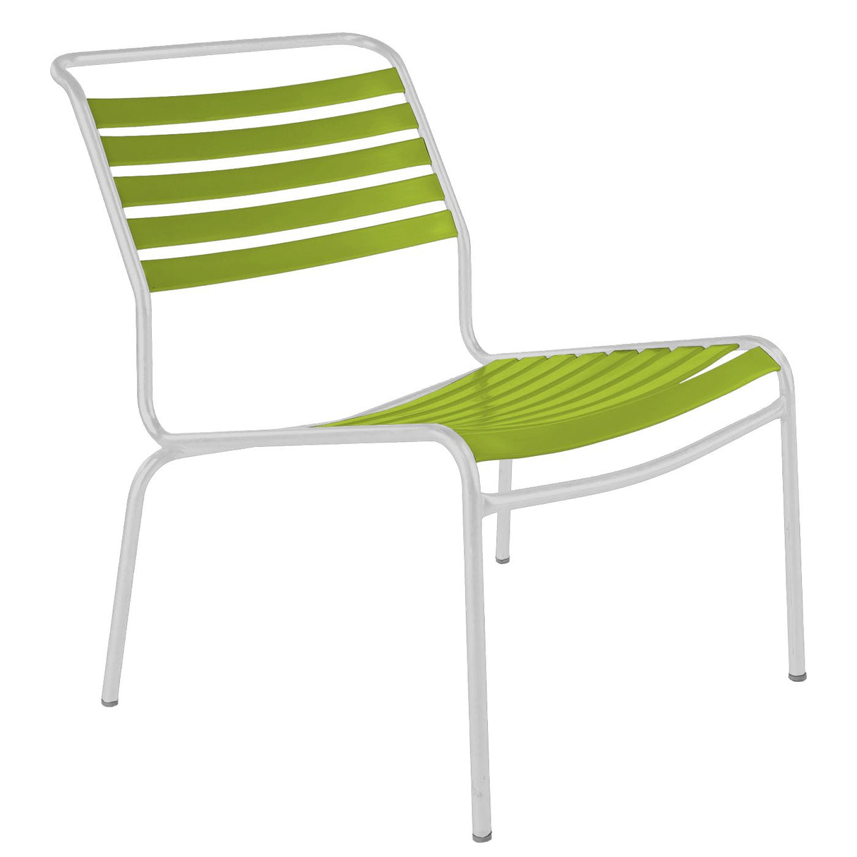 Schaffner Säntis Chaise basse à lattes Blanc 90 Vert Clair 63 