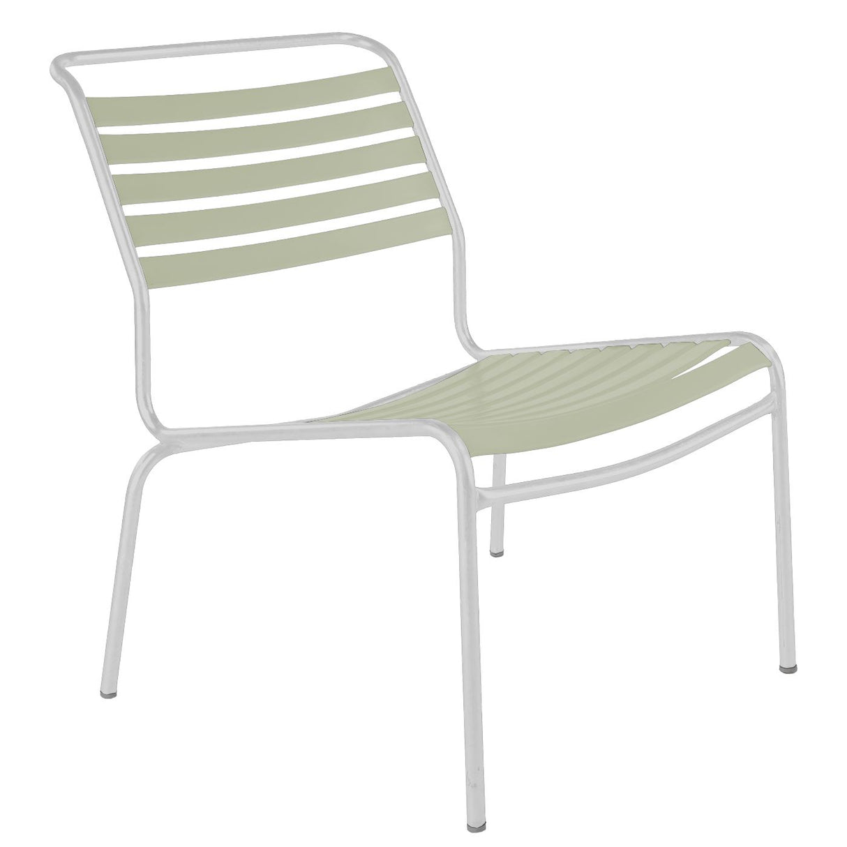 Schaffner Säntis Chaise basse à lattes Blanc 90 Vert pastel 64 