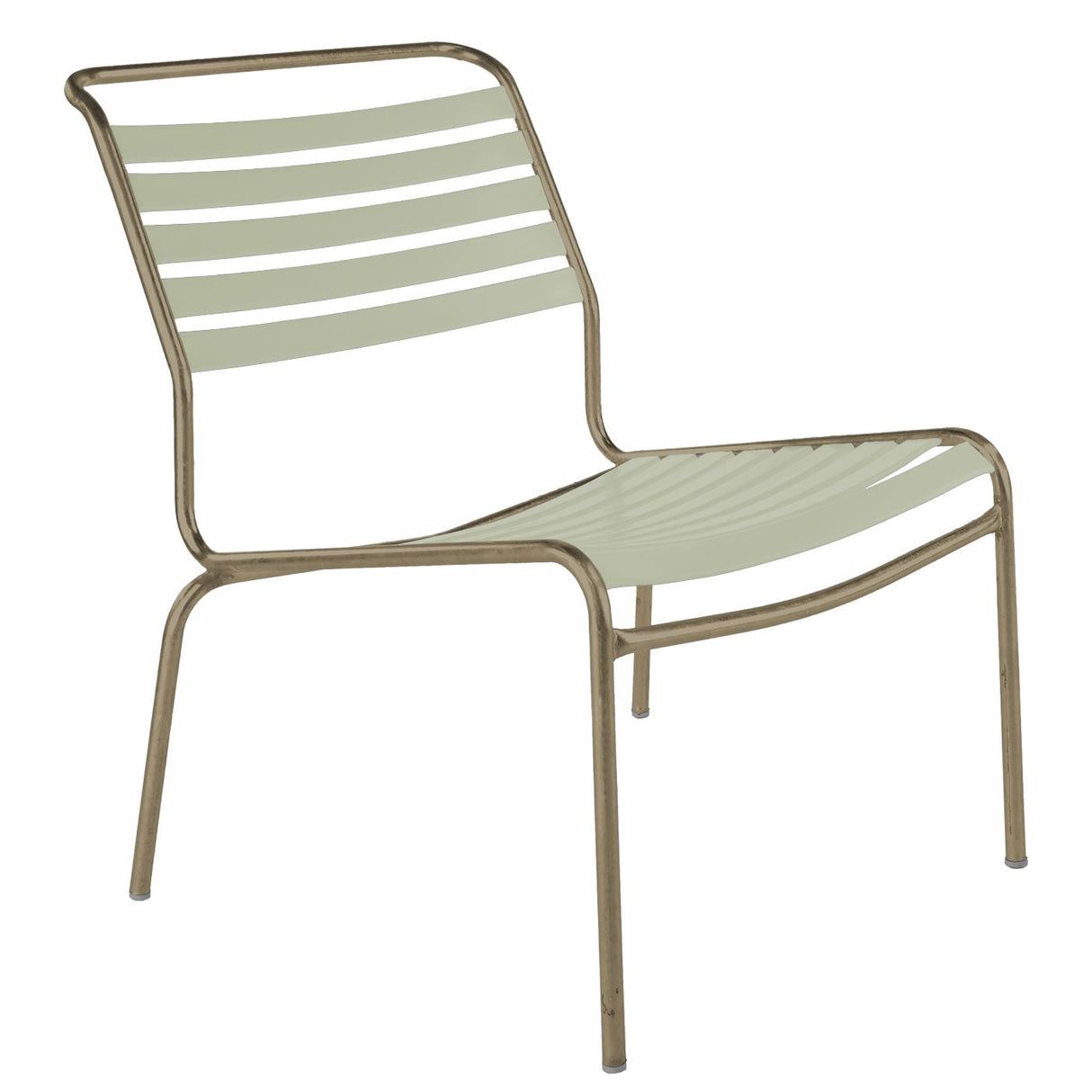 Schaffner Säntis Chaise basse à lattes Champagne 85 Vert pastel 64 