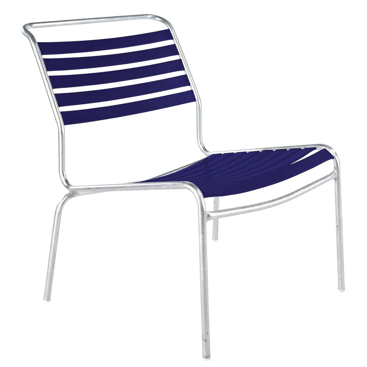 Schaffner Säntis Chaise basse à lattes Galvanisé à chaud 02 Bleu 53 