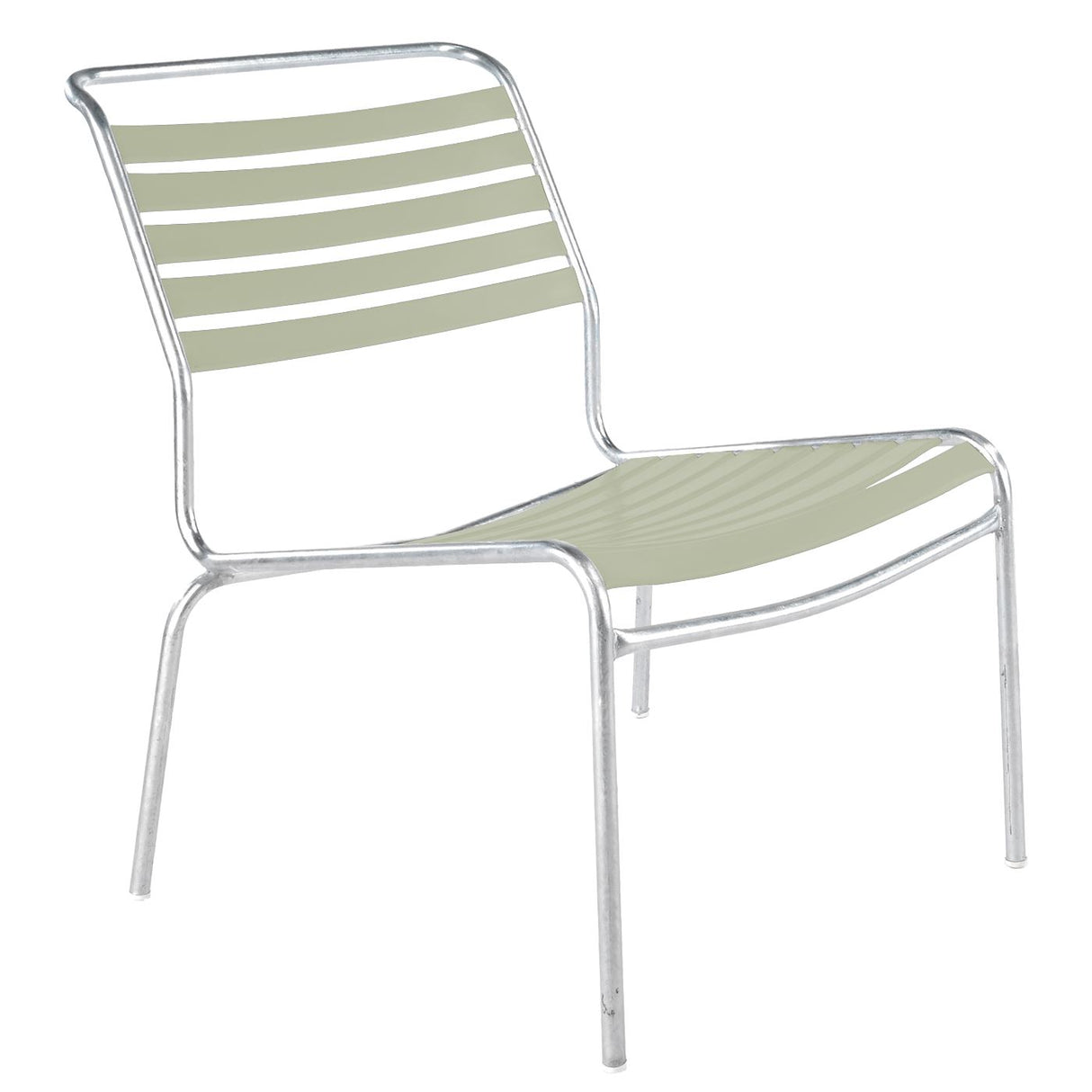 Schaffner Säntis Chaise basse à lattes Galvanisé à chaud 02 Vert pastel 64 